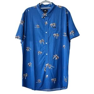 NEW O'NEILL TROPICAL PALM TREES BUTTON‎ FRONT SHIRT MENS XL STANDARD FIT